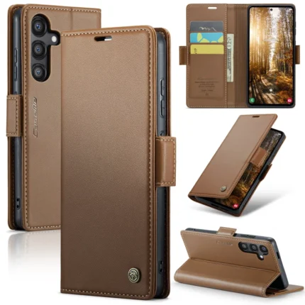 Leather Flip Cover for Samsung Galaxy S24 FE CaseMe