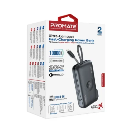 Promate 10000mAh Power Bank With 20W PD USB-C